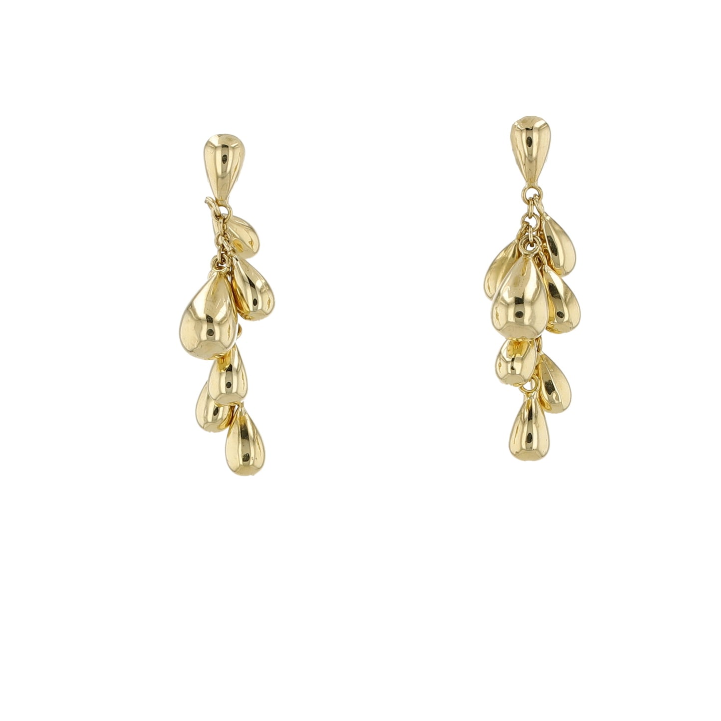 18K Yellow Gold Tear Drops Earrings 5.2Dwt