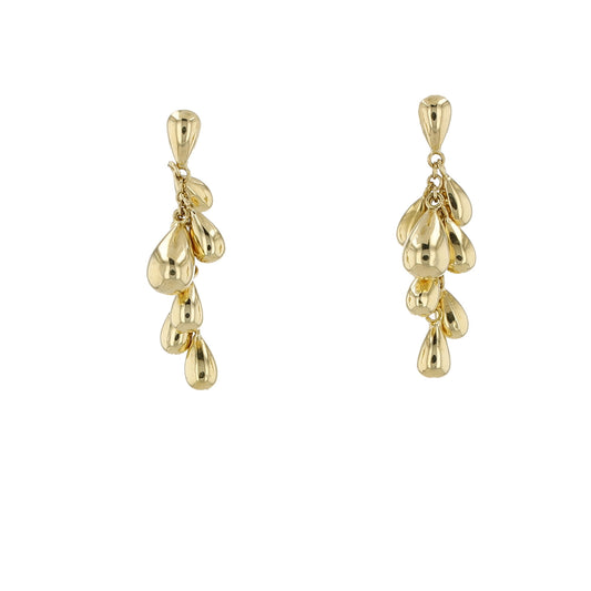 18K Yellow Gold Tear Drops Earrings 5.2Dwt