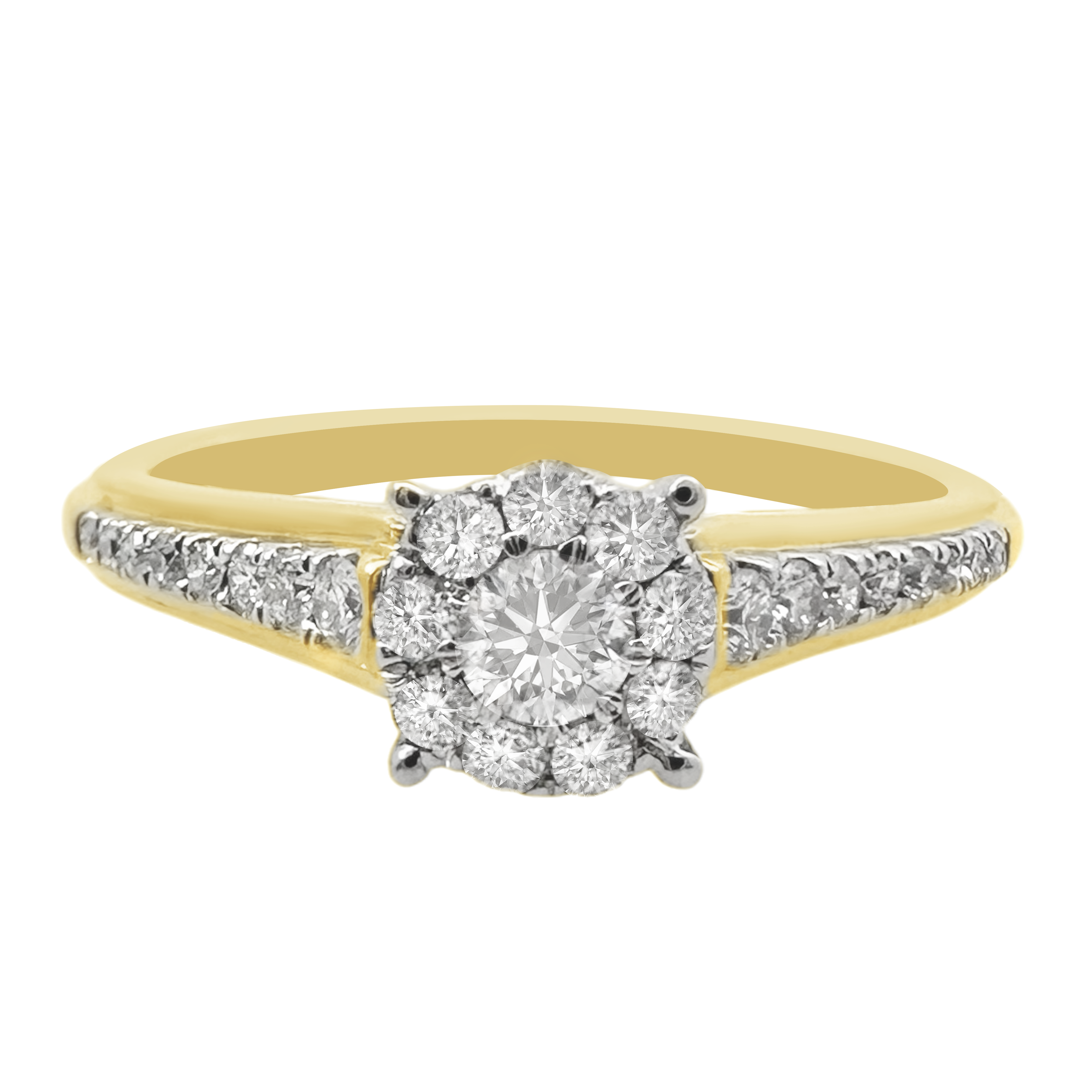 0.37Ct 14K Yellow  Gold Diamond Engagement Rings Size 7 1.7Dwt