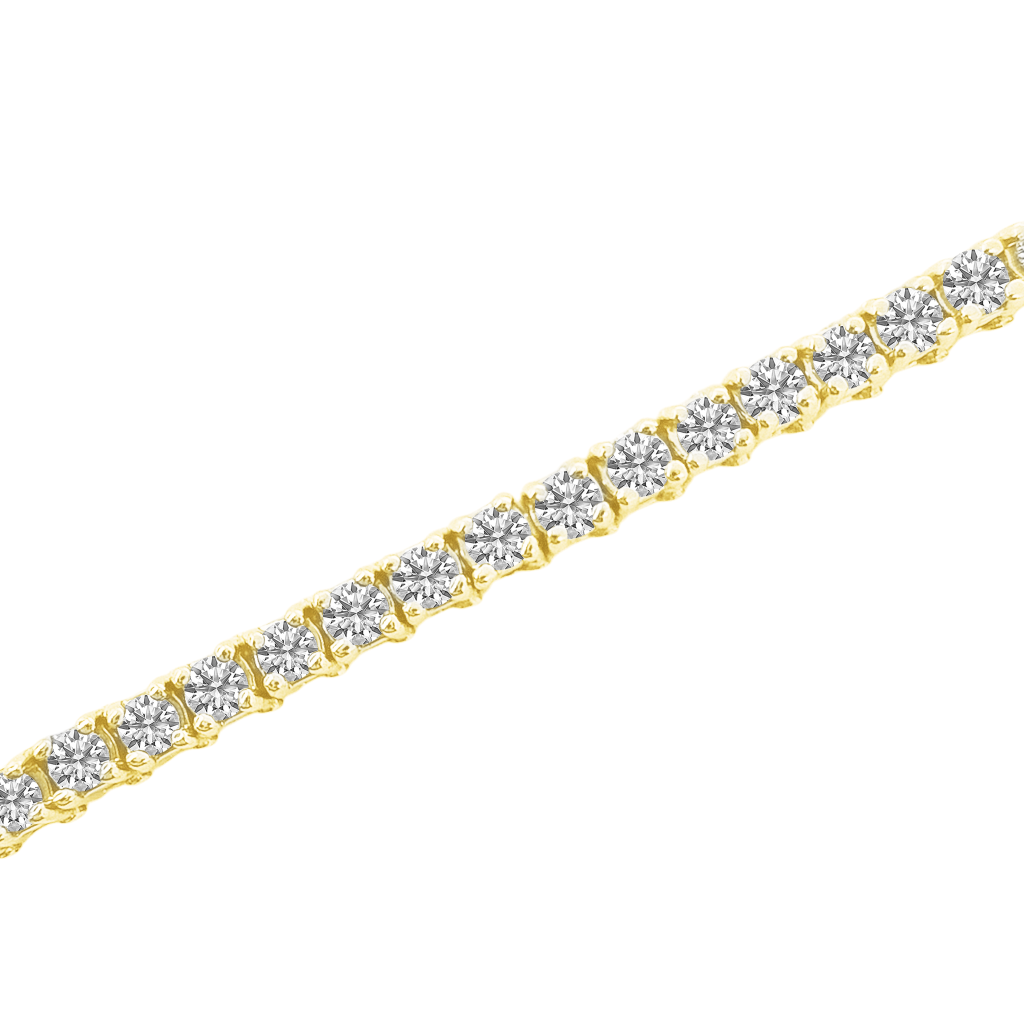 14K Yellow Gold Diamond Tennis Bracelet 7In 6.2Dwt