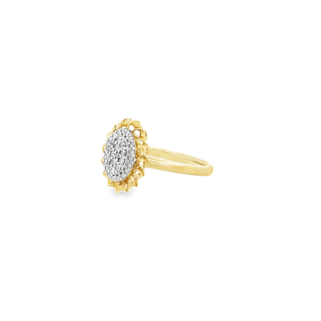 0.25Ctw 10K Yellow Gold Diamond Fashion Ring Size 7 1.8Dwt