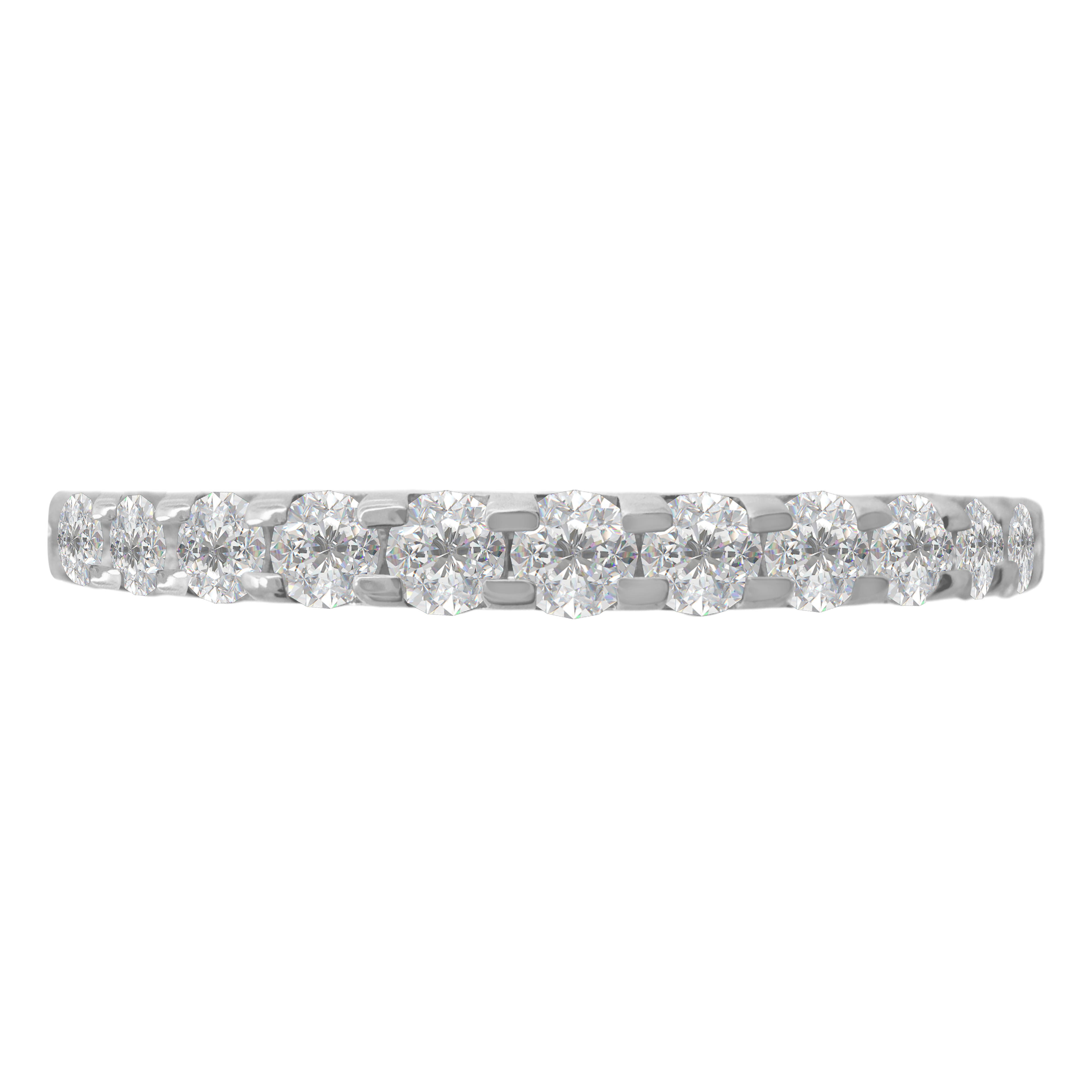 0.25Ctw 14K White Gold Diamond Wedding Band Size 7  0.7Dwt