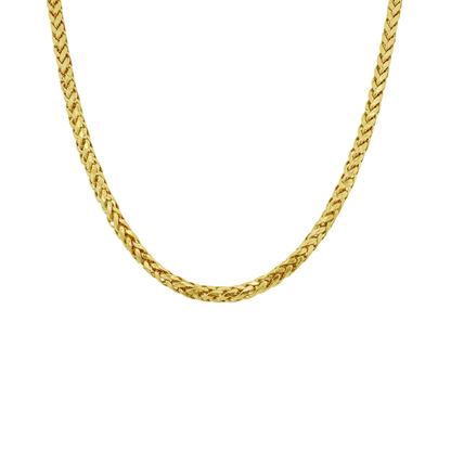 14K Yellow Gold Hollow Franco Link Chain 3Mm 18In 5.2Dwt