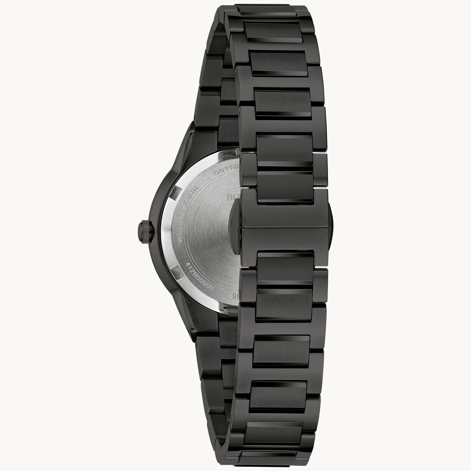 Bulova Millenia Ladies Watch Stainless Steel Bracelet (98L314) Black Tone Gold Accents