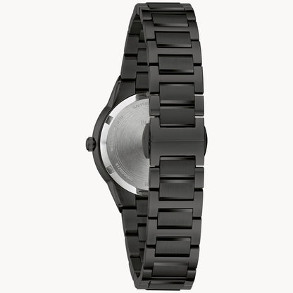 Bulova Millenia Ladies Watch Stainless Steel Bracelet (98L314) Black Tone Gold Accents