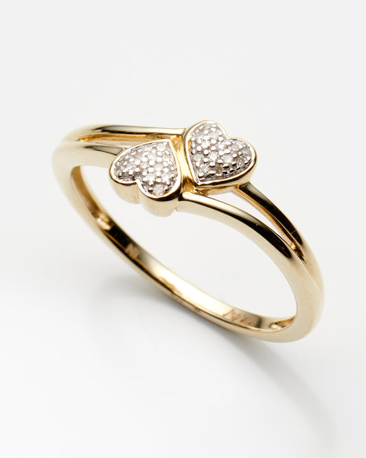 0.05Ctw 10K Yellow Gold Ladies Diamond Fashion Ring Size 7 1.1Dwt