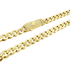 10K Yellow Gold Cz Monaco Link Chain 6.5Mm 16In 10.1Dwt