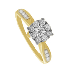 0.27Ctw 10K Yellow Gold Diamond Engagement Rings Size 7 1.3Dwt