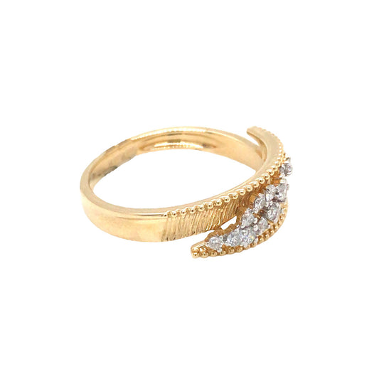 (Uj2)0.21Ctw 14K Yellow Gold Diamond Fashion Ring Size 7  1.