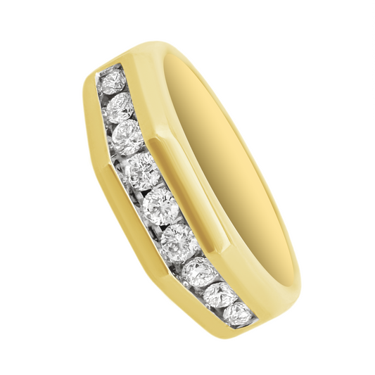0.50Ctw 14K Yellow Gold Diamond Wedding Band Mens Size 10 4.5Dwt