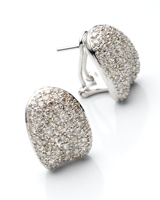 14K White Gold Diamond Stud Earrings 4.6Dwt