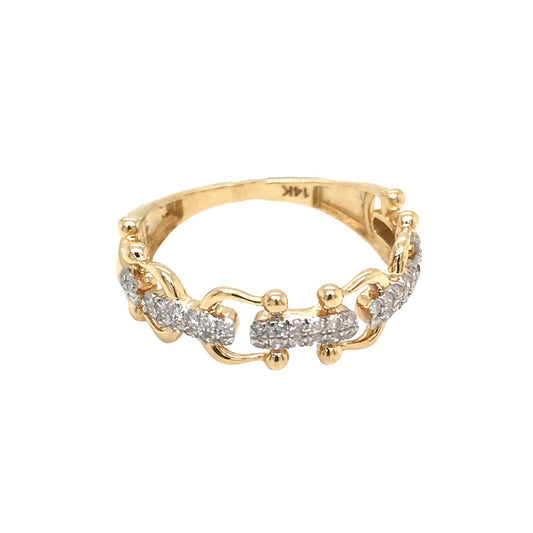 (Uj2)0.26Ctw 14K Yellow Gold Diamond Fashion Ring Size 7 1.3