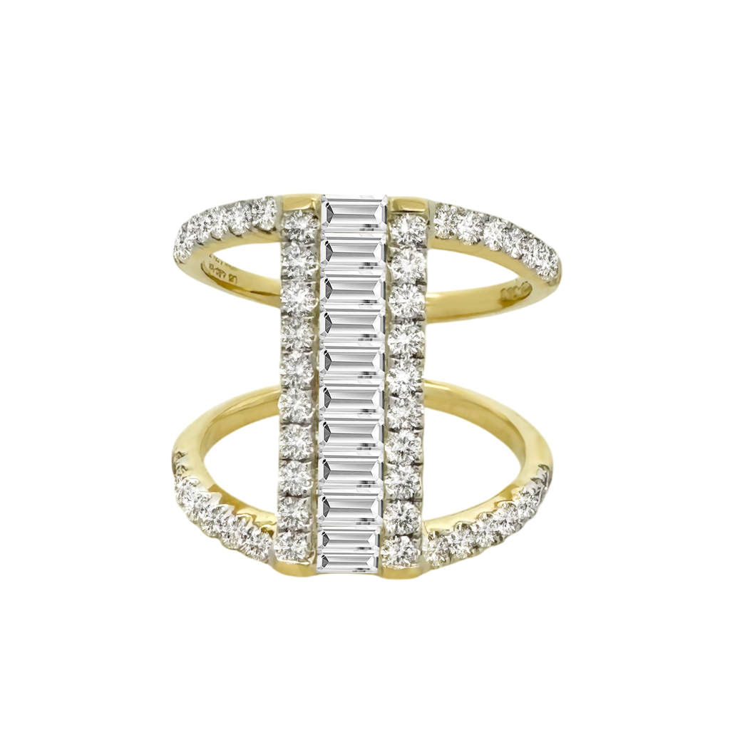 0.99Ct 14K Yellow Gold Diamond Fashion Ring Size 4.5 2.1Dwt