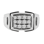 0.20Ct White  Gold  Mens Diamond Fashion Rings Size 10 3.2Dwt