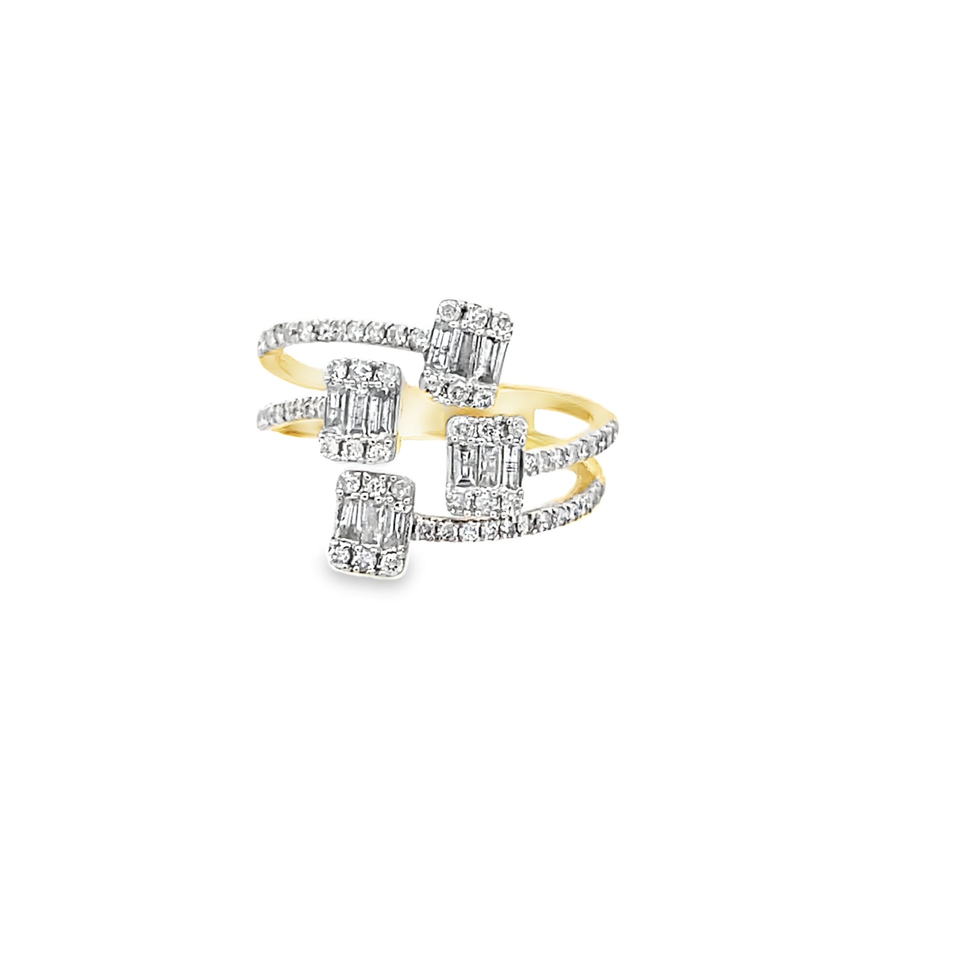 0.75Ctw 14K Yellow Gold Diamond Fashion Ring Size 7 2.6Dwt