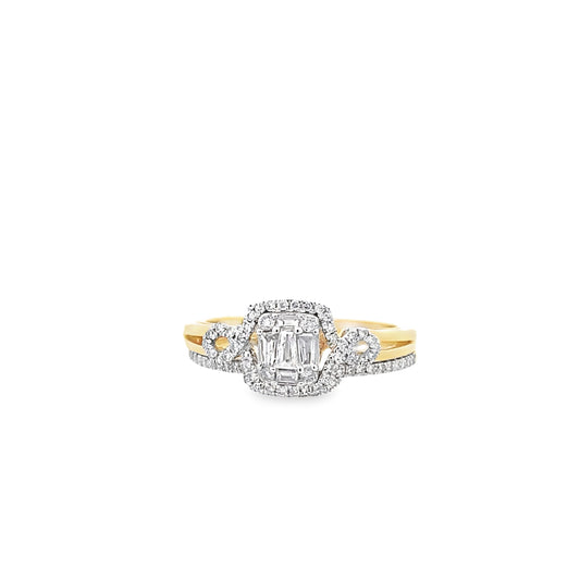 0.50Ct 14K Yellow Gold Diamond Wedding Set Ring Size 7 2.3Dwt