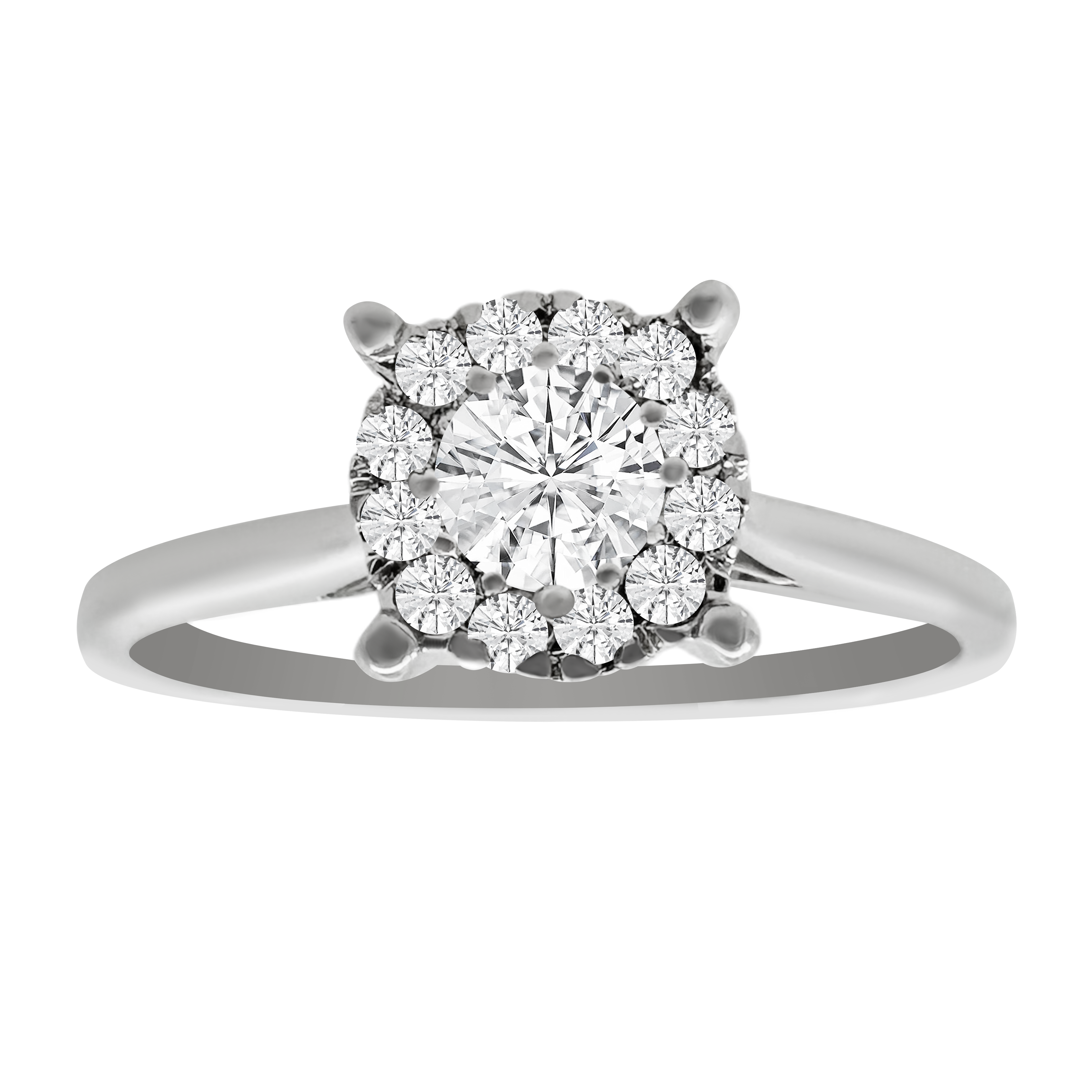 0.25Ct 14K White  Gold Diamond Engagement Rings Size 7 1.1Dwt