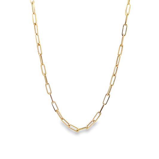 14K Yellow Gold Paperclip Link Chain 3.5Mm 16In 2.1Dwt