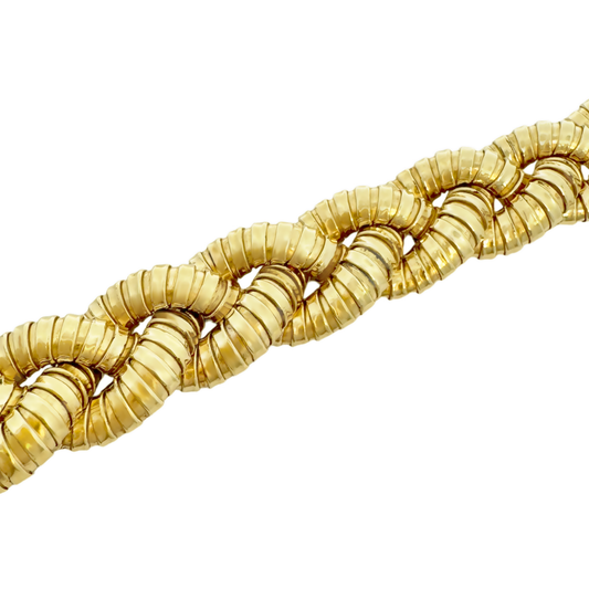 14K Yellow Gold Braided Bracelet 12.5Mm 7In 10.9Dwt