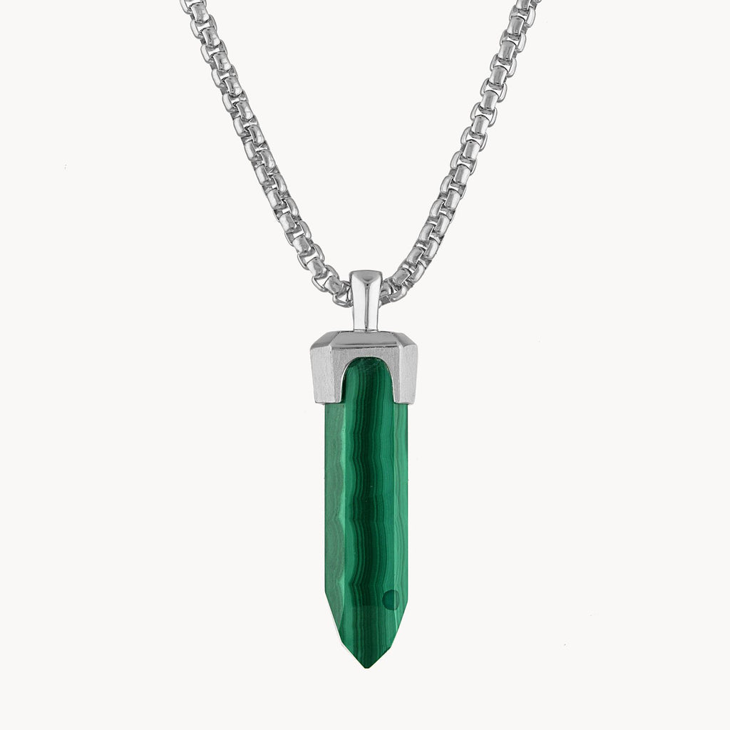 Bulova Icon Pendant Stainless Steel 24-26In Malachite Pendant (Bvp1020-Wsmal)