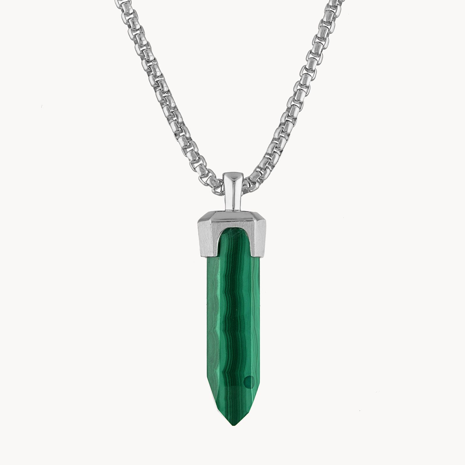Bulova Icon Pendant Stainless Steel 24-26In Malachite Pendant (Bvp1020-Wsmal)