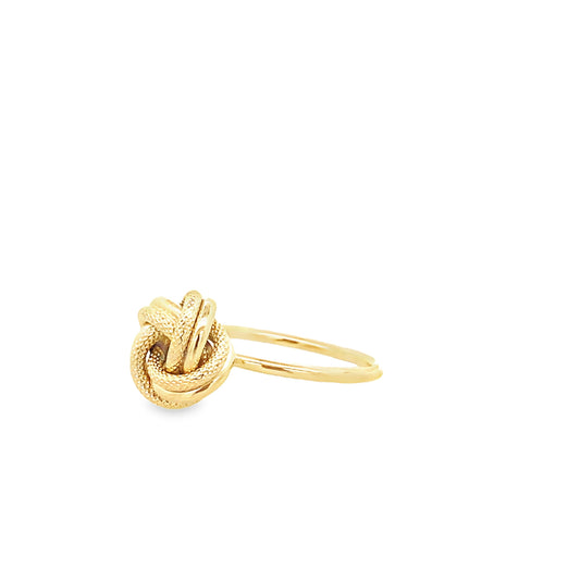 10K Yellow Gold 11Mm Love Knot Ring Size 8 1.1Dwt