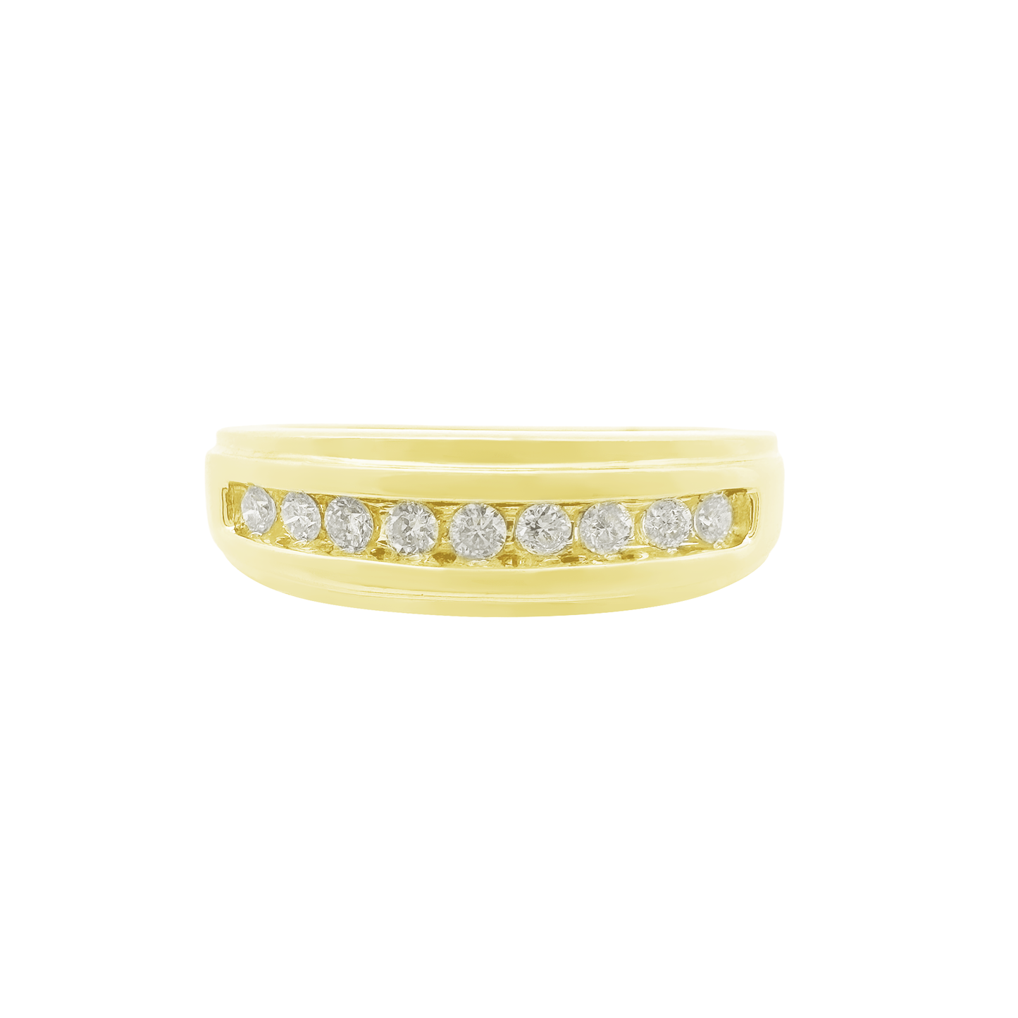 14K Yellow Gold Diamond Wedding Band Mens Ring Size 10 2.3Dwt