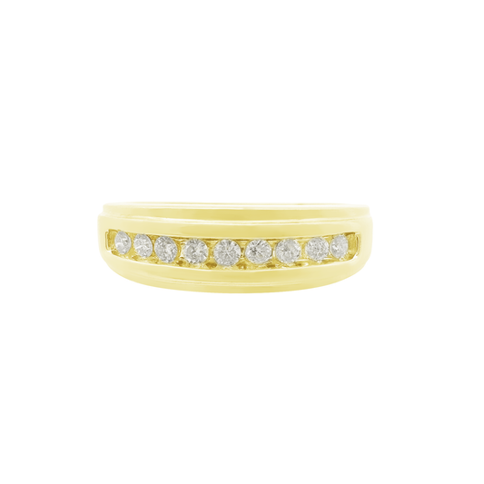 14K Yellow Gold Diamond Wedding Band Mens Ring Size 10 2.3Dwt
