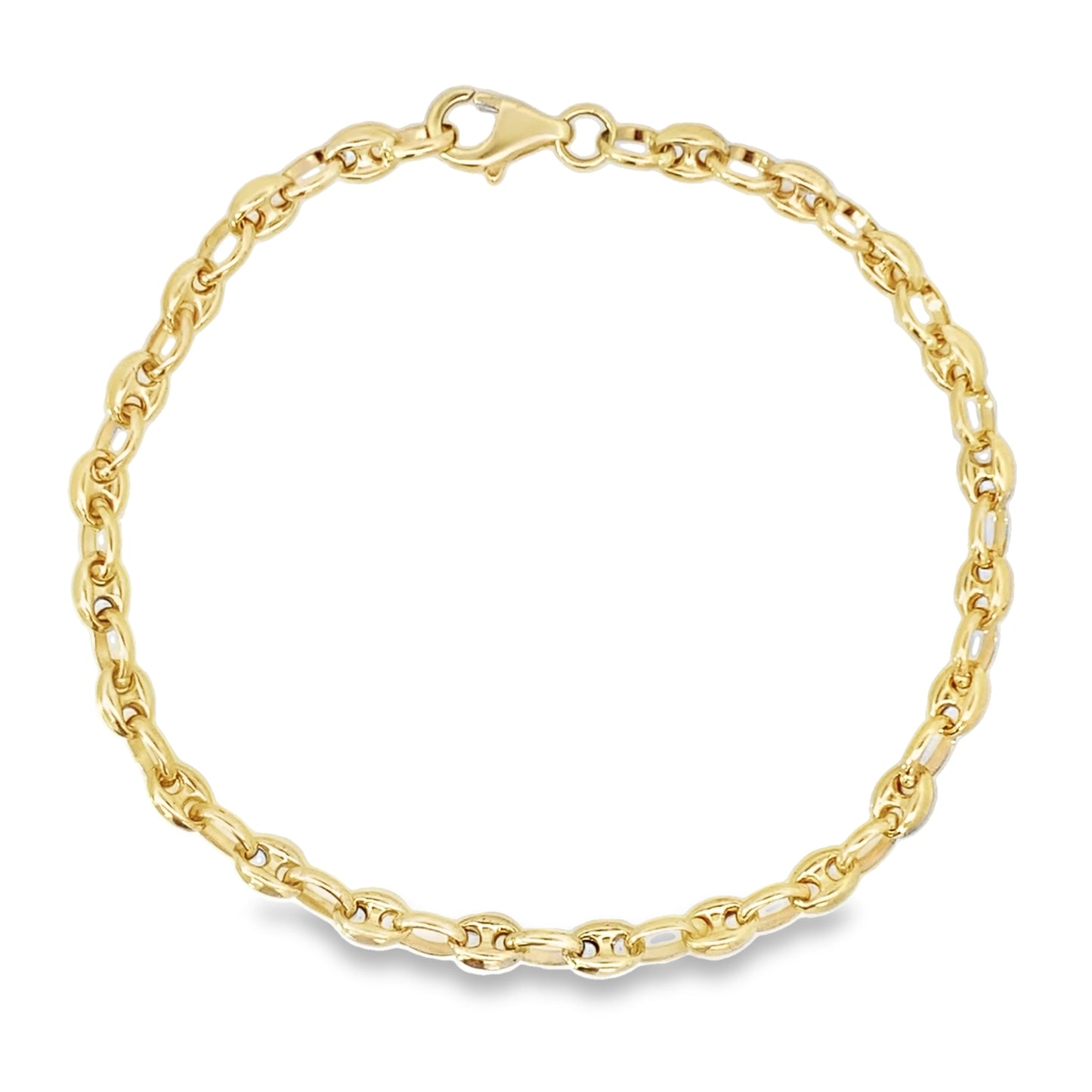 14K Yellow Gold Mariner Link Bracelet 8In 3.2Dwt