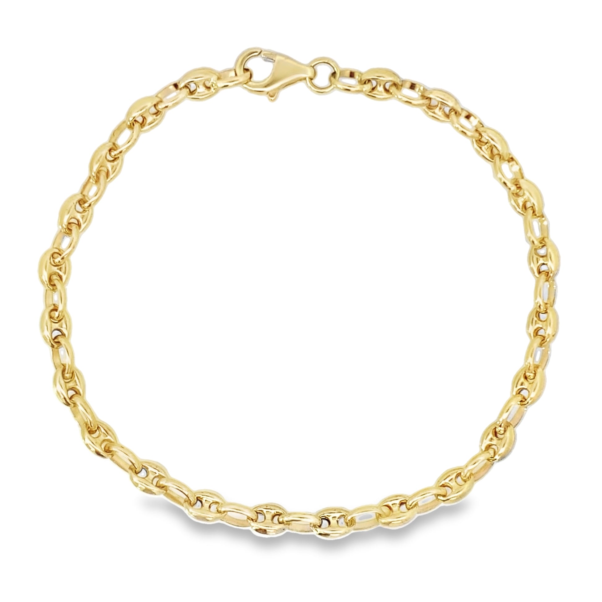 14K Yellow Gold Mariner Link Bracelet 8In 3.2Dwt