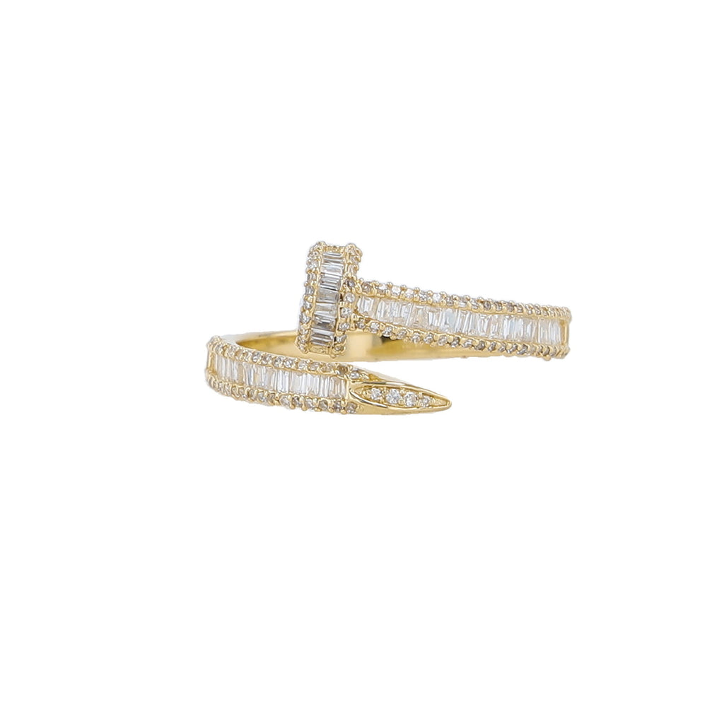 0.45Ctw 10K Yellow Gold Diamond Nail Ring Size 7