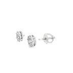 0.33Ctw 14K White Gold Diamond Flower Cluster Stud Earrings