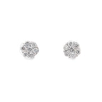 0.75Ctw 14K Yellow Gold Diamond Flower Cluster Stud Earrings