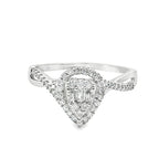0.25Ct 10K White Gold Diamond Engagement Ring Size 7 1.2Dwt