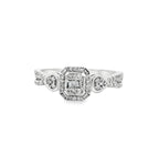 0.20Ct 14K White Gold Diamond Engagement Ring Size 7 1.6Dwt