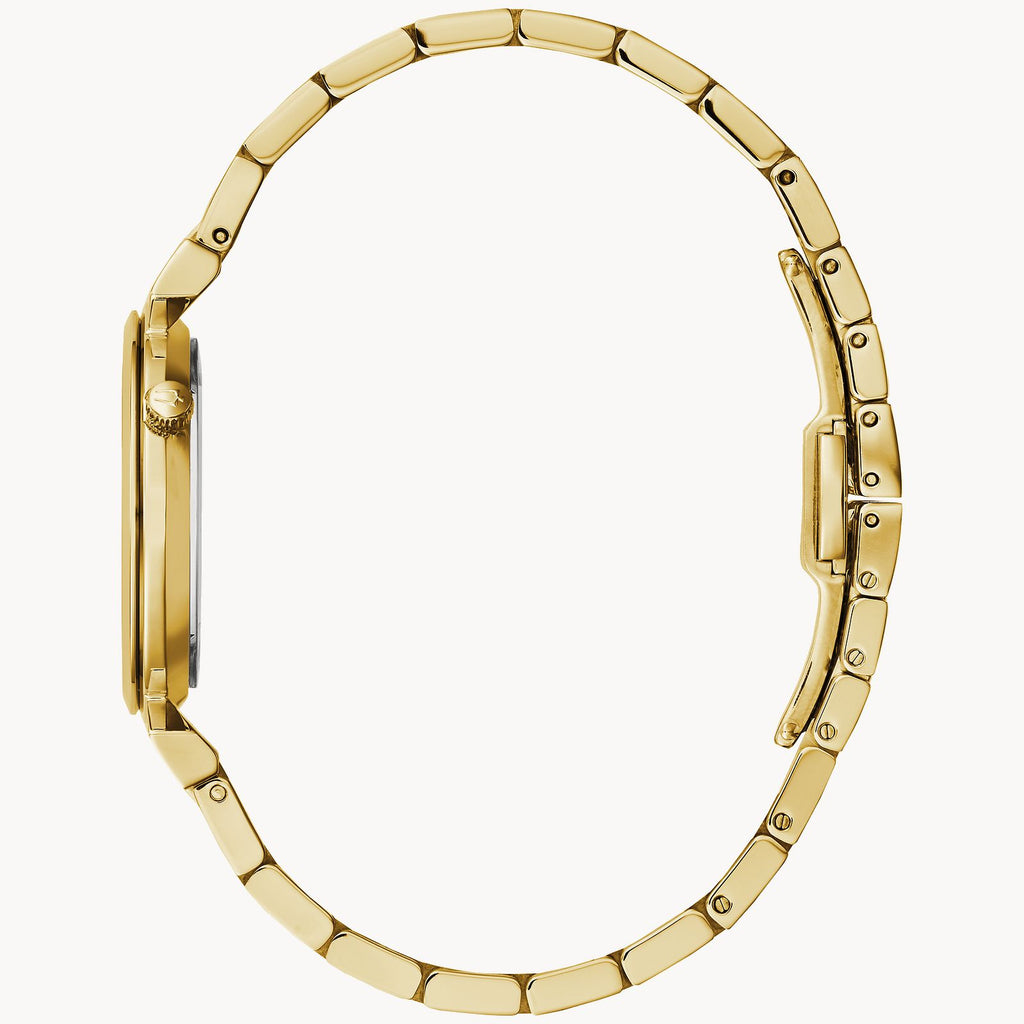 Bulova Ladies Regatta Watch (97L161) Gold Tone White Dial