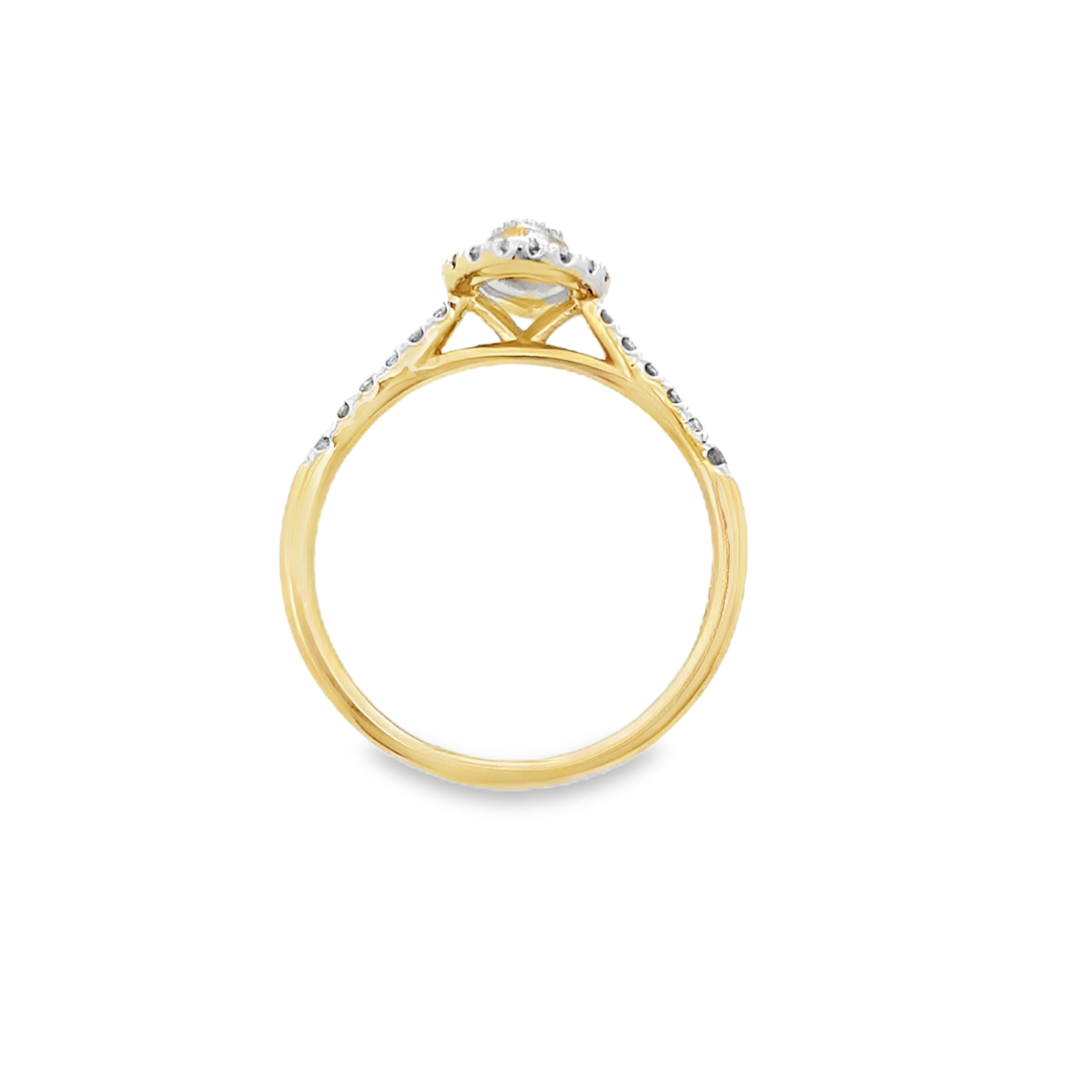 0.50Ct 14K Yellow Gold Diamond Engagement Ring Size 7 1.6Dwt