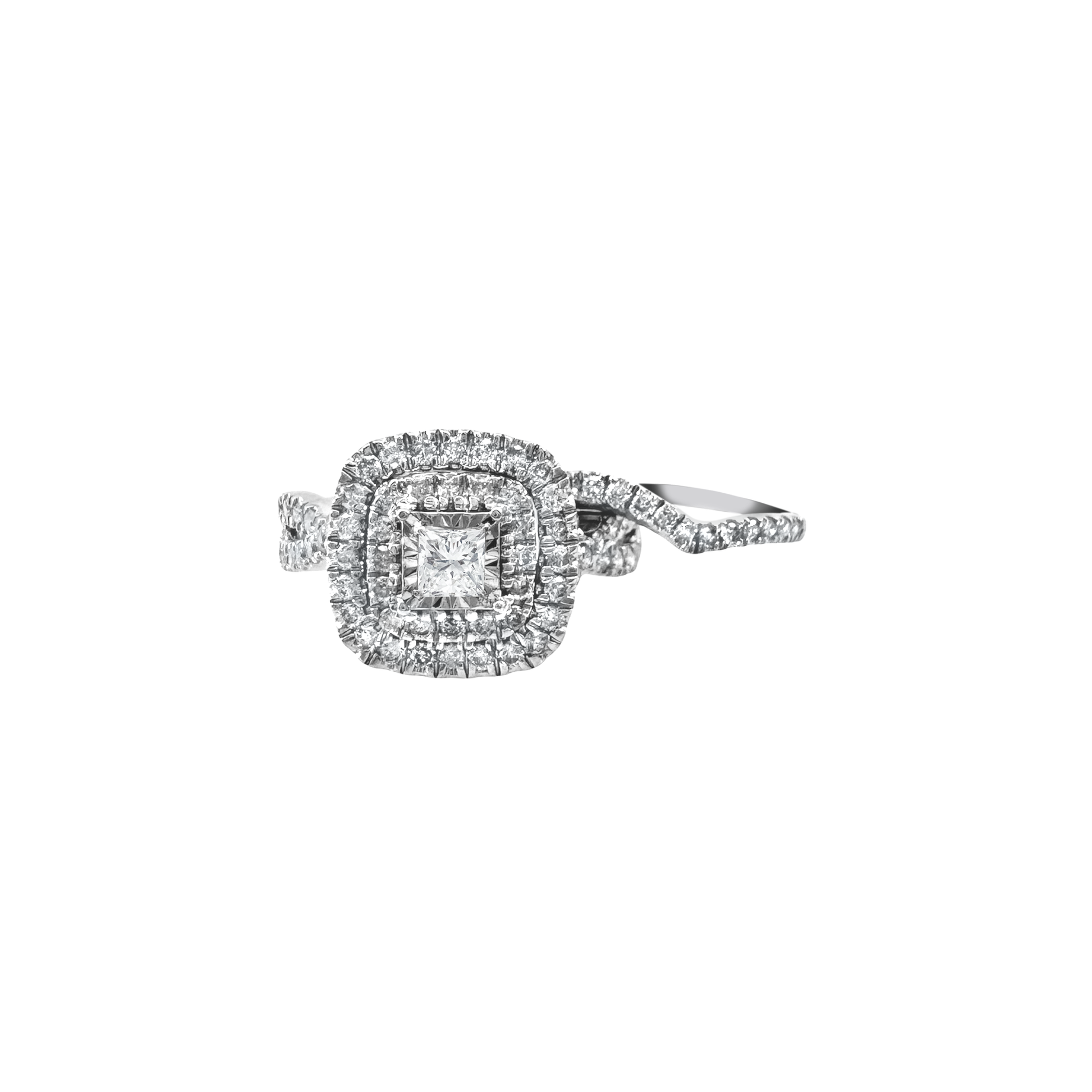 10K Yellow Gold Moiss & Diamond Wedding Set Ring Size 7 5.5Dwt