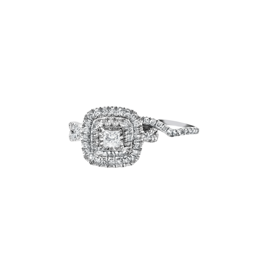 10K Yellow Gold Moiss & Diamond Wedding Set Ring Size 7 5.5Dwt