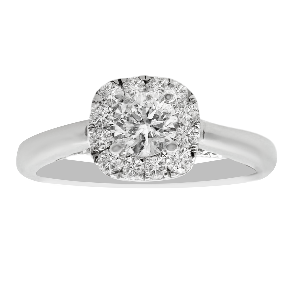 0.47Ct 14K White Gold Diamond Engagement Rings Size 7 1.8Dwt