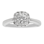 0.47Ct 14K White Gold Diamond Engagement Rings Size 7 1.8Dwt