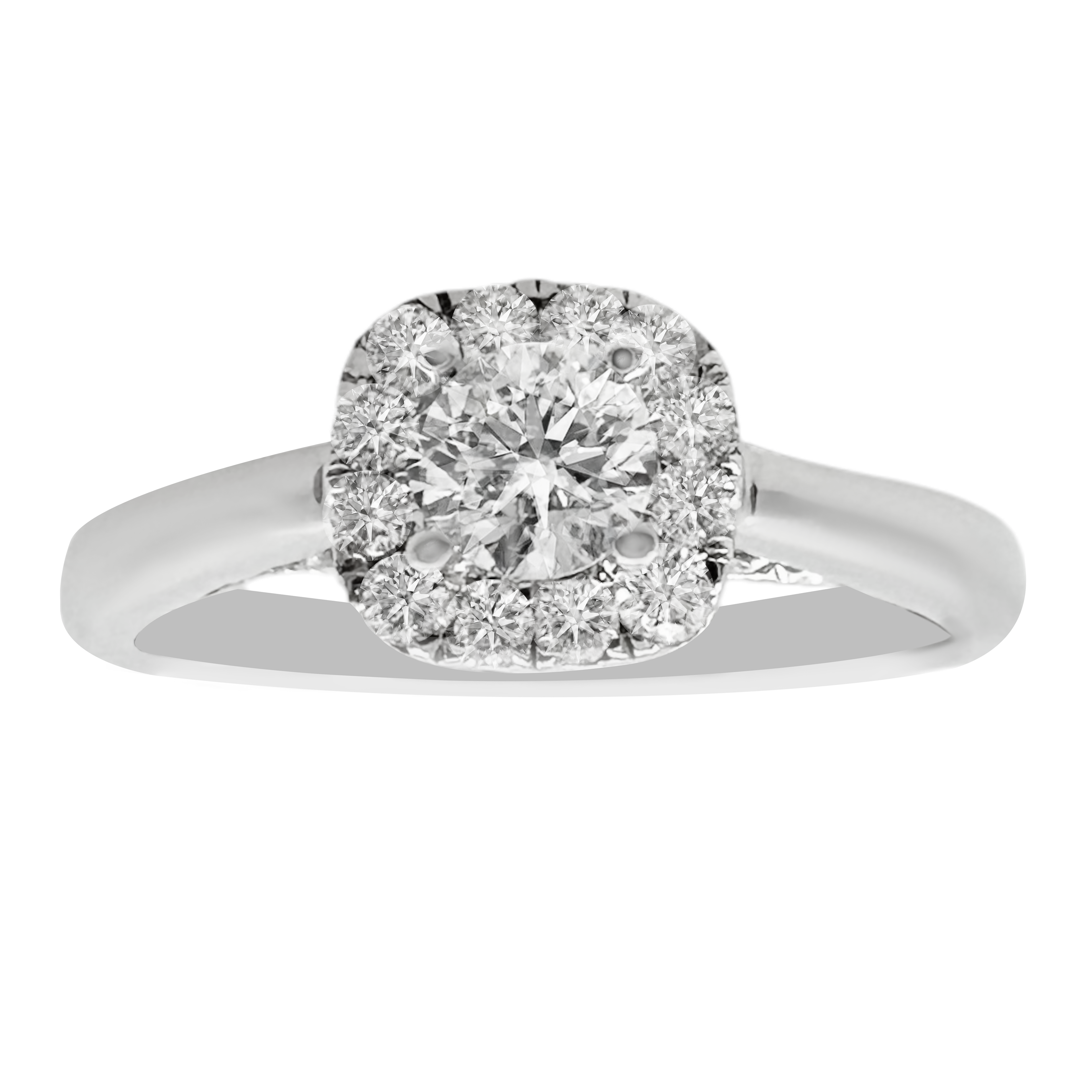 0.47Ct 14K White Gold Diamond Engagement Rings Size 7 1.8Dwt