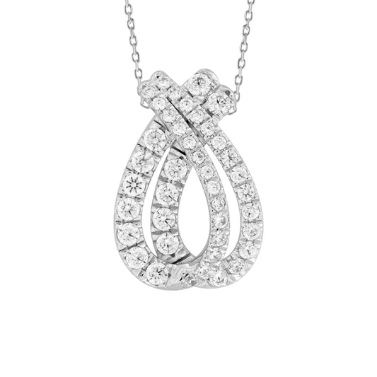 1.50Ctw 14K White Gold  Lab Grown Diamond  Necklace 19In 3.8