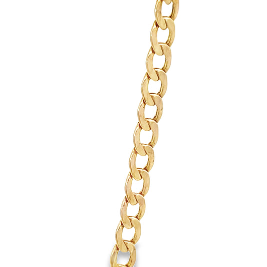 10K Yellow Gold Curb Link Chain 3Mm 18In 2.0Dwt