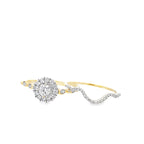 0.50Ctw 10K Yellow Gold Diamond Wedding Set Size 7 1.9Dwt