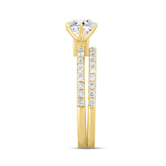 1.50Ctw 14K Yellow Gold Round Lab Grown Diamond Solitaire Br
