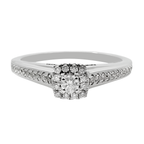 0.19Ct 14K White Gold Diamond Engagement Rings Size 7 1.4Dwt