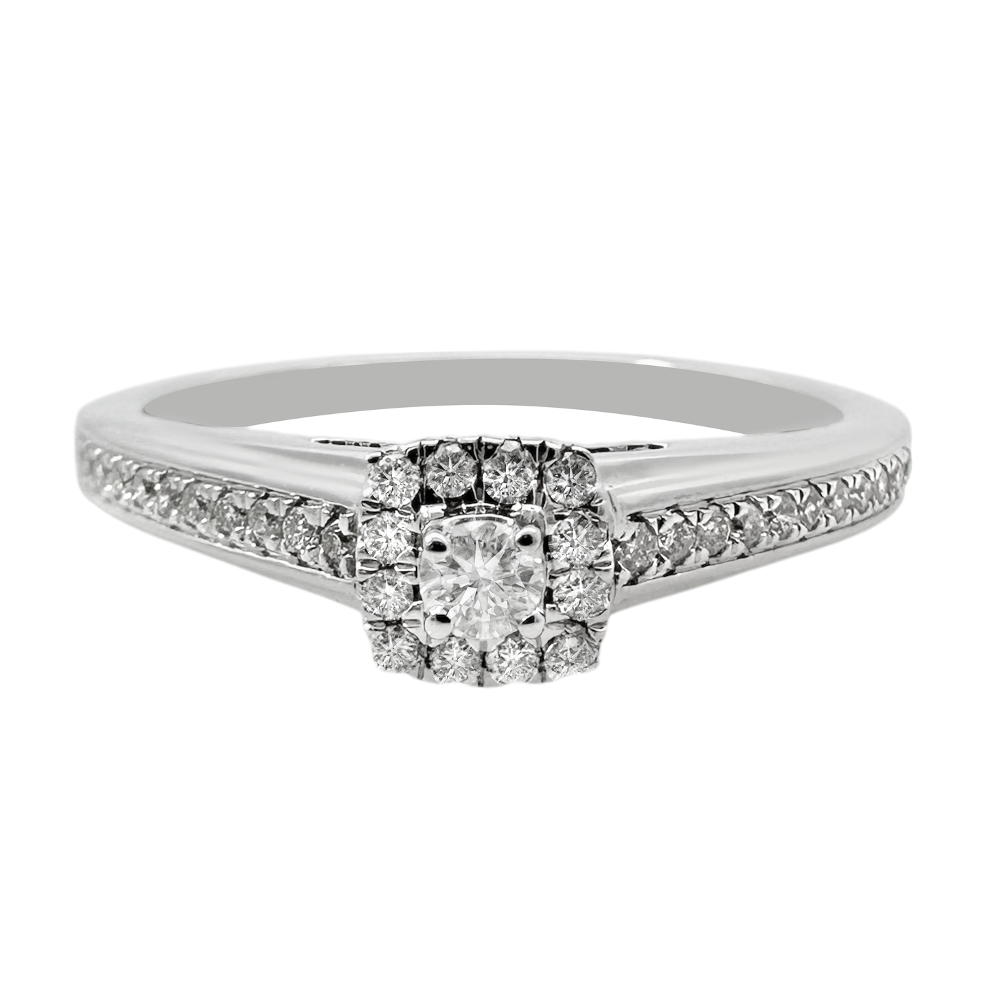 0.19Ct 14K White Gold Diamond Engagement Rings Size 7 1.4Dwt