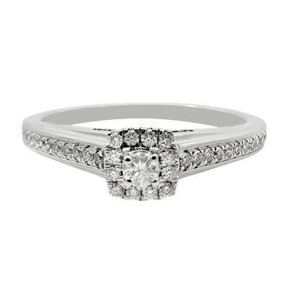 0.19Ct 14K White Gold Diamond Engagement Rings Size 7 1.4Dwt
