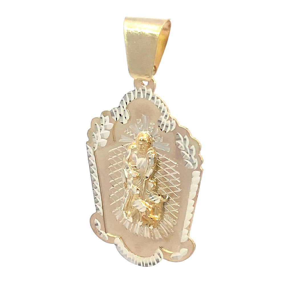 10K Yellow Gold Round San Lazaro Pendant